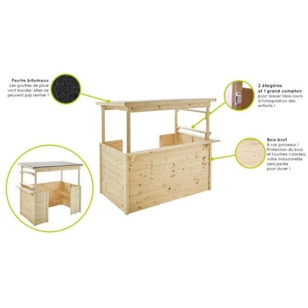 Houten Speelhuis Playa - 131 × 83 × H 118 Cm 7 Houten Speelhuis Playa - 131 × 83 × H 118 Cm - Afbeelding 5