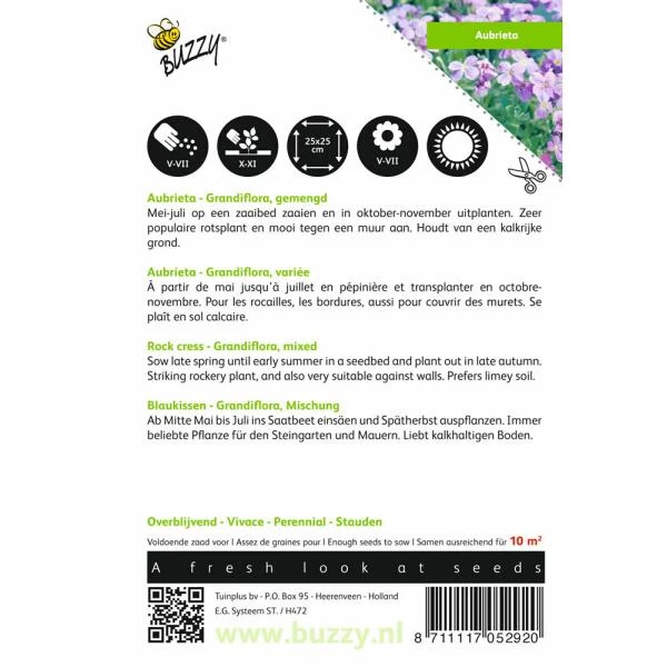 Aubrietia Hybrida (gemengde Kleuren) 4 Aubrietia Hybrida (gemengde Kleuren) - Afbeelding 2