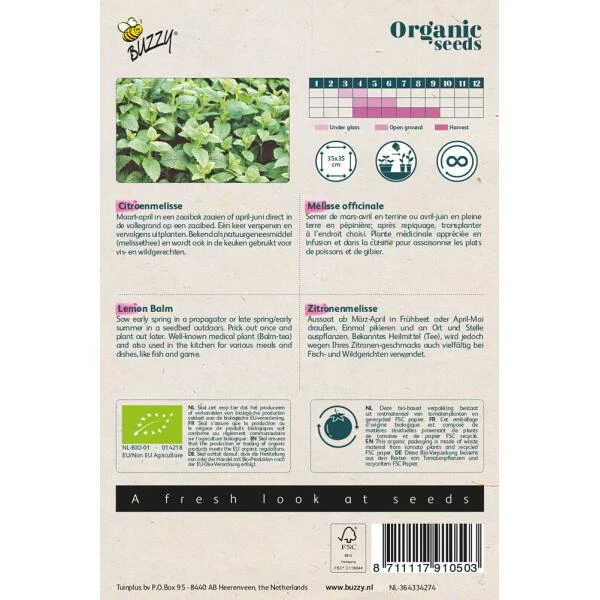 Citroenmelisse BIO 4 Citroenmelisse BIO - Afbeelding 2