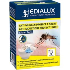 EDIALUX Elizan Tabs Anti-muggen Protect 1 Nacht - Toestel + Tabs - Set Van 10 Stuks