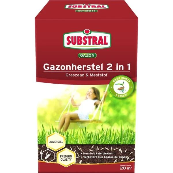 Substral Gazonherstel Graszaad + Mest 2-IN-1 - 20 M² 3 Substral Gazonherstel Graszaad + Mest 2-IN-1 - 20 M²