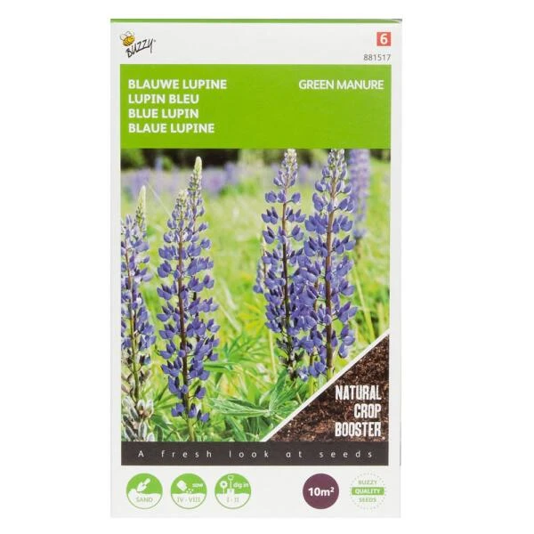 Groenbemester Blauwe Lupine 100 G - 10 M² 3 Groenbemester Blauwe Lupine 100 G - 10 M²