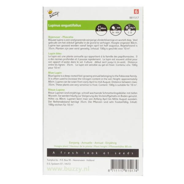 Groenbemester Blauwe Lupine 100 G - 10 M² 4 Groenbemester Blauwe Lupine 100 G - 10 M² - Afbeelding 2