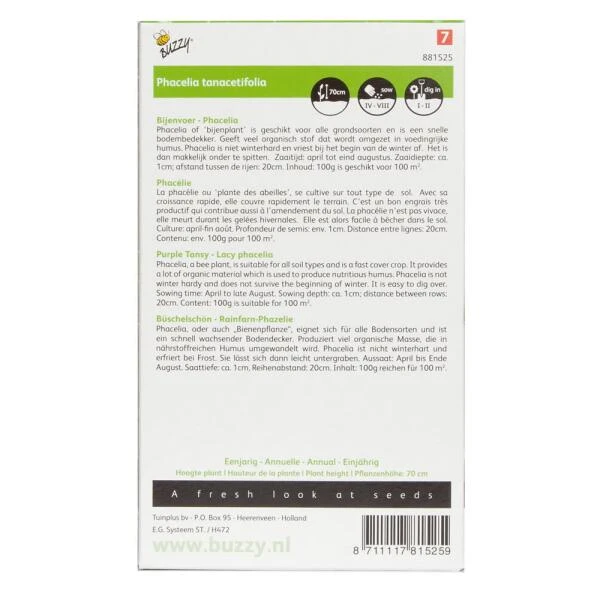 Groenbemester Phacelia 100 G - 100 M² 4 Groenbemester Phacelia 100 G - 100 M² - Afbeelding 2