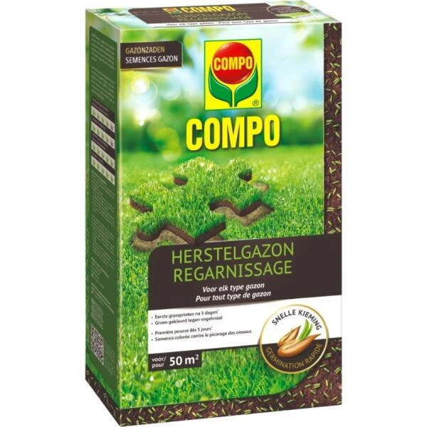 Compo Herstelgazon 1 Kg - 50 M² Met Snelle Kieming 3 Compo Herstelgazon 1 Kg - 50 M² Met Snelle Kieming