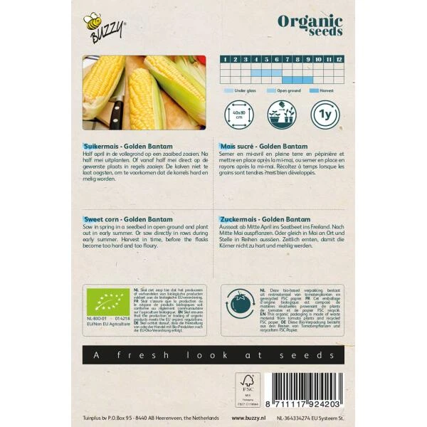 Mais Golden Bantam BIO 4 Mais Golden Bantam BIO - Afbeelding 2