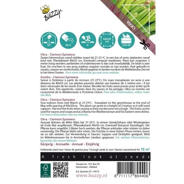 Okra (Exoot) Hibiscus Esculentus 4 Okra (Exoot) Hibiscus Esculentus - Afbeelding 2