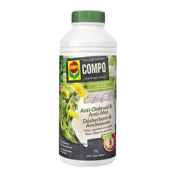 Compo Onkruidbestrijder Anti-Onkruid & Anti-Mos Oprit En Pad - 1 Liter 3 Compo Onkruidbestrijder Anti-Onkruid & Anti-Mos Oprit En Pad - 1 Liter