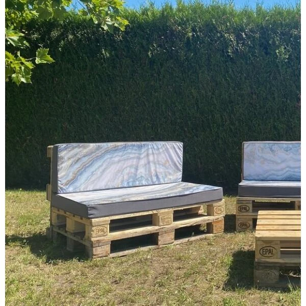 Palletkussens Marmerprint 80 × 120 Cm - Set Van 2 Stuks 5 Palletkussens Marmerprint 80 × 120 Cm - Set Van 2 Stuks - Afbeelding 3
