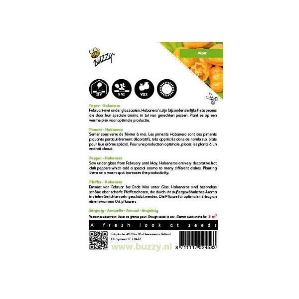 Peper Habanero Oranje 4 Peper Habanero Oranje - Afbeelding 2