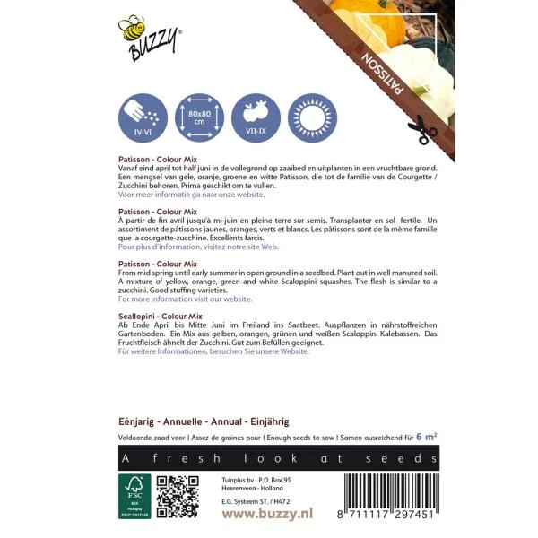 Pompoen Kalebas Pattison Mix 4 Pompoen Kalebas Pattison Mix - Afbeelding 2