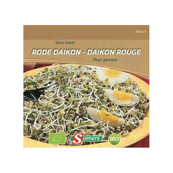 Rode Daikon Spruiten - Kiemgroente BIO 3 Rode Daikon Spruiten - Kiemgroente BIO