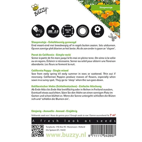 Slaapmutsje - Eschscholzia Californica 4 Slaapmutsje - Eschscholzia Californica - Afbeelding 2