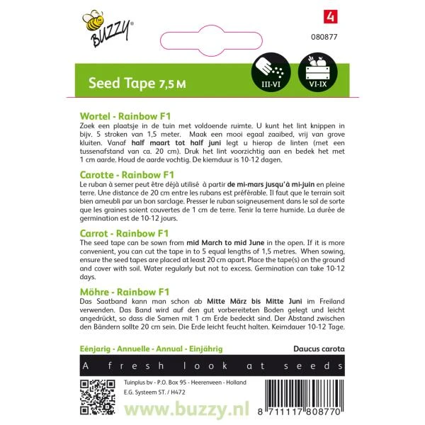 Zaadband Wortel Rainbow F1 4 Zaadband Wortel Rainbow F1 - Afbeelding 2